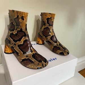 Proenza Schouler Snake Print Ankle Boots